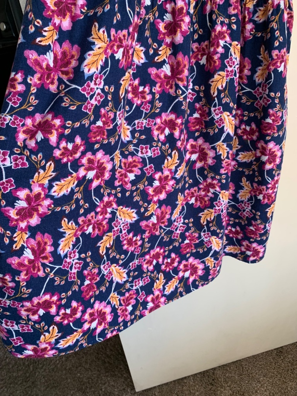 Old Navy Blue Punk Floral Line Blend MIDI Sundress Sz.L Beach Hawaiian Dress - Picture 5 of 10
